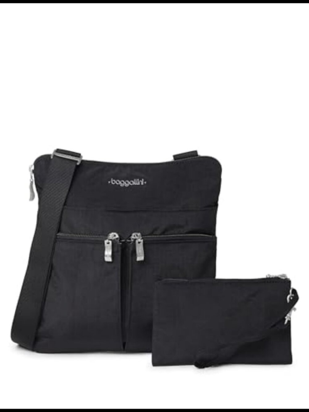 Lightweight Water-Resistant Nylon RFID Crossbody Bag with Wristlet